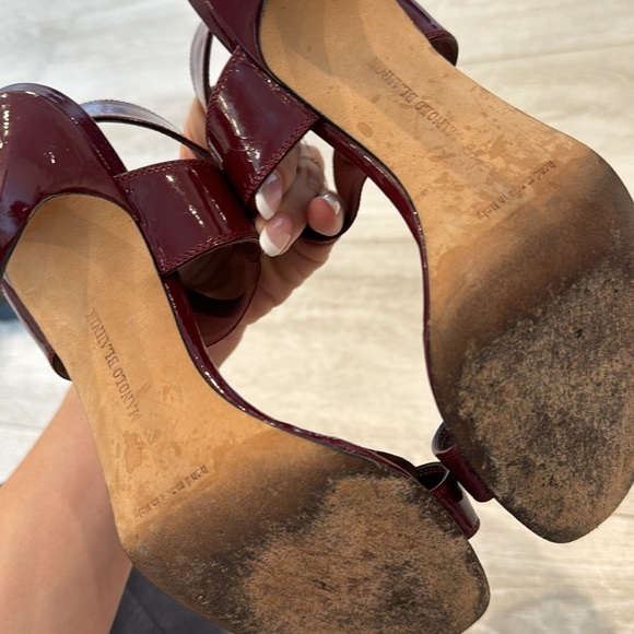 Manila Blahnik Heels in Maroon Burgundy Size 36 - Picture 12 of 12